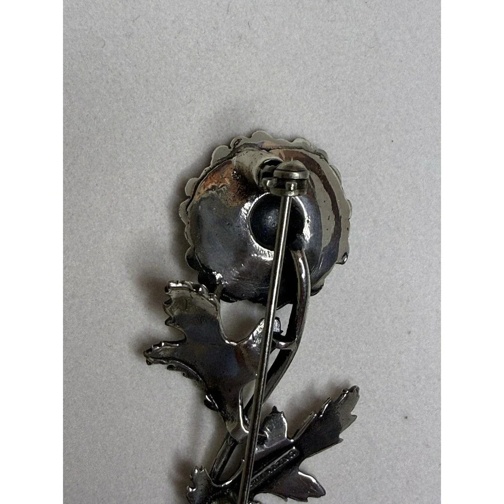 RARE-Vintage Sterling Silver 925 Large Flower Brooch Pin 7.6 Grams